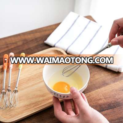 Kitchen Balloon Wire Mini Egg Whisk Ceramic Handle Stainless Steel Egg Batter Cream Beater Blender