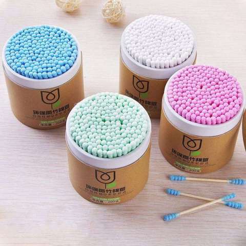 Double-Sided Sterile Bamboo Cotton Swab Medical Alcohol Filled Cotton Bud Swab for Beauty Cleaning